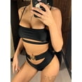 thumbnail image 5 of Sexy Bandeau Strapless Bikini High Waist Swimsuit Women Swimwear Bikini set Black Bather High Waist Bathing Suit Swim V1798S, 5 of 6