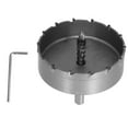 thumbnail image 1 of Sierra de corona con dientes de carburo, brocas TCT de alta resistencia, abridor de agujeros para placa de metal de acero inoxidable de 85 mm, 1 of 14