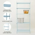 thumbnail image 3 of Design Ideas MeshWorks 5 Tier Steel Storage Shelving Unit Bookshelf, Blue, 3 of 10