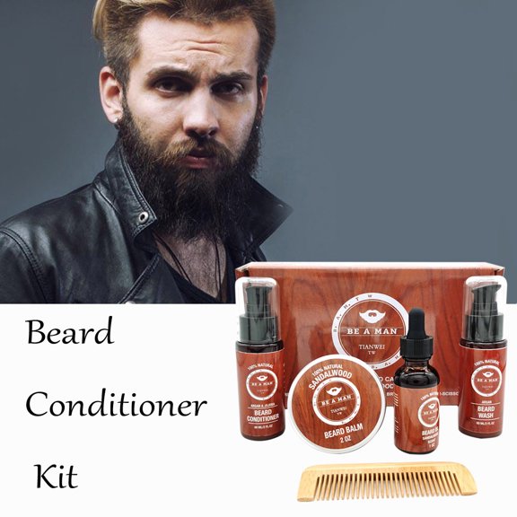 Openpig Clearance BE A MAN Beard Shampoo and Beard Conditioner Set Reduce Beard Bifurcation 60ML