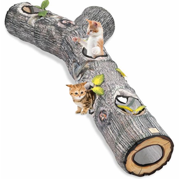 Túneles para gatos, finos, plegables en 3 direcciones con orificios para gatos de interior