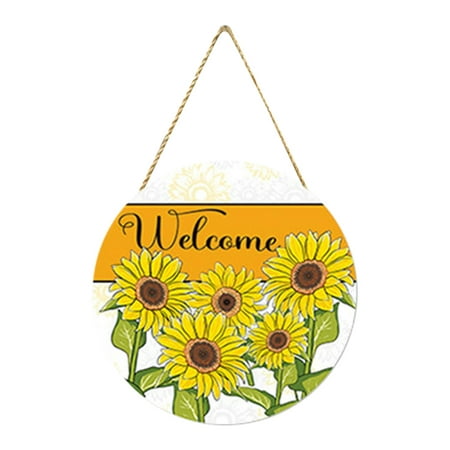 

HANXIULIN Color Sunflower Welcome To The Wall Decoration Family Office Kitchen Farmhouse Classroom Round Wall Mounted Summer Summer Home Decor