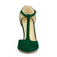 thumbnail image 2 of BLISSFUL STEP Women's Round Toe Stiletto Heel T-Strap Dress Pumps, 2 of 6