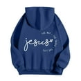 thumbnail image 3 of SIYUDAN Womens Sweatshirt Hoodies Jesus Loves You Hooded Sweatshirts Letter Print Hoodies Oversized Womens Pullover Sweatshirts Womens Winter Tops Trending Fashion, 3 of 3
