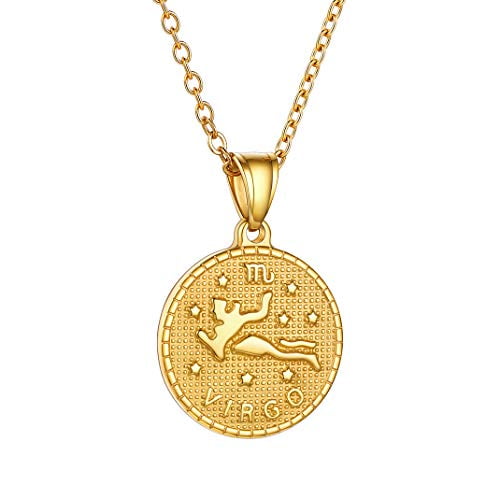 Gold Plated Gift for Her Minimal Vintage Medallion Necklace with Opal Dainty