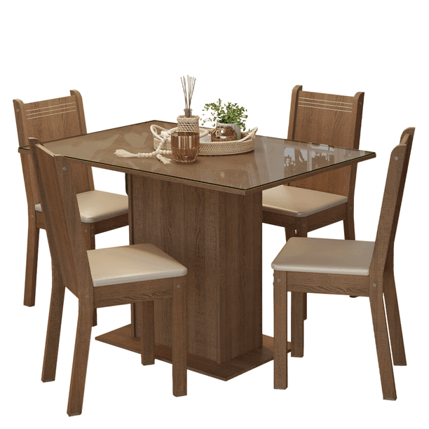 Juego de Comedor con Mesa y 4 Sillas Madesa Camélia MC
