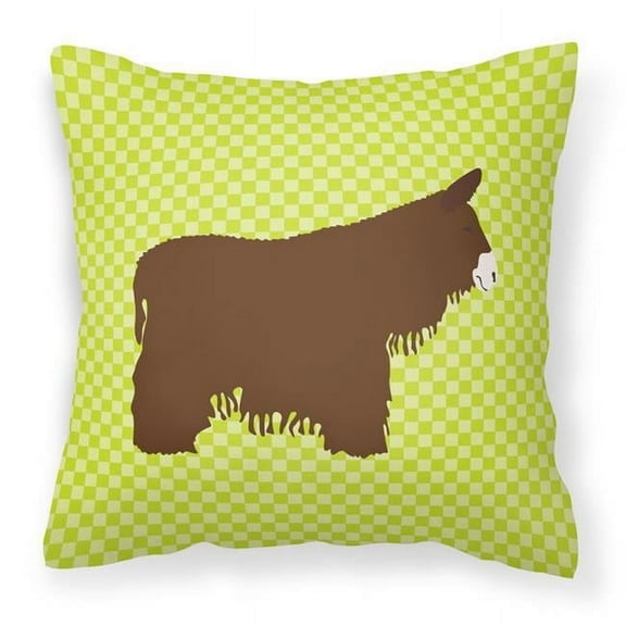 Carolines Treasures BB7678PW1414 Poitou Poiteuin Donkey Green Fabric Decorative Pillow, 14 x 14 in.