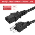 thumbnail image 4 of Uxcell 12ft 18 AWG Black 18/3 Universal Power Cord C13 to NEMA 5-15P 10A 125V 3-Prong Extension Power Cord, 4 of 5