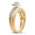thumbnail image 3 of 10kt Yellow Gold Round Diamond Bridal Wedding Ring Band Set 5/8 Cttw, 3 of 4