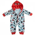 thumbnail image 1 of Spider-Man Comic Poses Infant Hooded Fleece Coveralls-0-3 Months, 1 of 3
