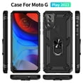 thumbnail image 2 of Rubberized Hybrid Protective Case W Shock Absorption Built-in Rotatable Ring Stand For Moto G Play 2023 - Black, 2 of 8