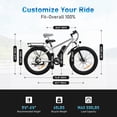 thumbnail image 4 of AMYET EB26 Electric Bike for Adults, 26*4.0 Fat Tire E-Mountain Bicycle,Peak 1500W Motor 48V 15Ah 7-Speed Ebike UL2849 White, 4 of 12