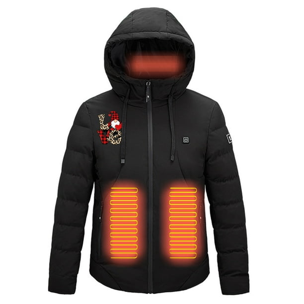 Chaquetas y abrigos casuales de manga larga con capucha, con USB, temperatura constante, calefactables, resistentes al viento, talla grande, para hombre y mujer, invierno, 4 unidades
