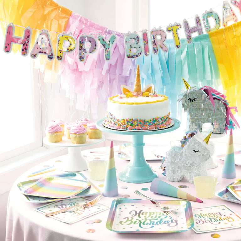 Unicorn Birthday Party Ideas  Unicorn birthday party decorations, Rainbow  unicorn party, Unicorn themed birthday party