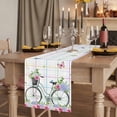 thumbnail image 2 of Table Runners 72 Inches Long Dress Scarves, Spring Farmhouse Kitchen/Dining Table Runner, Coffee Tablerunners, Bicycles Botanical Leaves Rose Colorful Stripes 16x72 Inch, 2 of 9