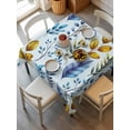 thumbnail image 2 of Blue Yellow Leaves Suqare Tablecloth - 60 x 60 Inch, Spring Botanical Leaf Farmhouse Watercolor Waterproof & StainResistant Tablecloth, Washable Oil-proof Table Cover for Dining/Party/Wedding/Buffet, 2 of 9