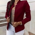 thumbnail image 2 of Womens Blazer Casual Slim Button Down Long Sleeve Solid Business Trendy Suit Jacket RD2 S, 2 of 9
