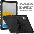 thumbnail image 2 of K-Lion for iPad 10.9" 10th Gen 2022 Hybrid Rugged Case with Built-in Hidden Kickstand Full Body Protection Shockproof Scratch-Resistant Durable Case for iPad 10th Gen,Black, 2 of 9