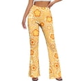 thumbnail image 4 of Abomasnow Women's High Waist Flare Pants Tummy Control Floral Print Bell Bottom High Stretch Yoga Pants for Workout Athletic Gym, 4 of 9