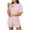 Pink, variant on Tqcoqu Women's Eyelet Embroidery 2 Piece Outfit, Crew Neck Short Sleeve Top & Elastic Waist Split Hem Shorts, Breathable Summer Loungewear Pajama Set for Women,Green Women's M-XXL