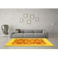 thumbnail image 3 of Ahgly Company Machine Washable Indoor Square Oriental Yellow Traditional Area Rugs, 5' Square, 3 of 4
