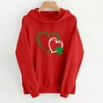 thumbnail image 5 of Nmnitkp Hoodies for Women Fashionable St.Patrick Print Casual Hoodies Y2K Ethnic Style Print Round Neck Hoodie With Pocket Red,M, 5 of 6