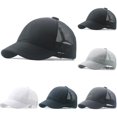 thumbnail image 4 of MYG Men Plain Trucker Hat Mesh Back Baseball Cap Solid Visor Mesh Hats Breathable, 4 of 7