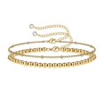 thumbnail image 1 of Dainty Gold Bracelets for Women, 14K Gold Plated Adjustable Layered Bracelet, 1 of 5