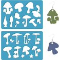 thumbnail image 1 of Plantilla para hacer aretes de hongo de 2 estilos, plantilla con forma de joyería, patrones de mariposa y estrella, plantilla de corte acrílica reutilizable., 1 of 9