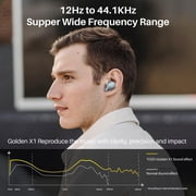 TOZO X1 Hybrid ANC+ENC Noise Cancelling Earbuds, JAS Hi-Res Certified, OrigX Pro+LDAC HD Audio, Balanced Armature+Hybrid Dynamic Driver, APP-32EQ, Wireless Charging, Support HSP HFP A2DP AVRCP, Blue