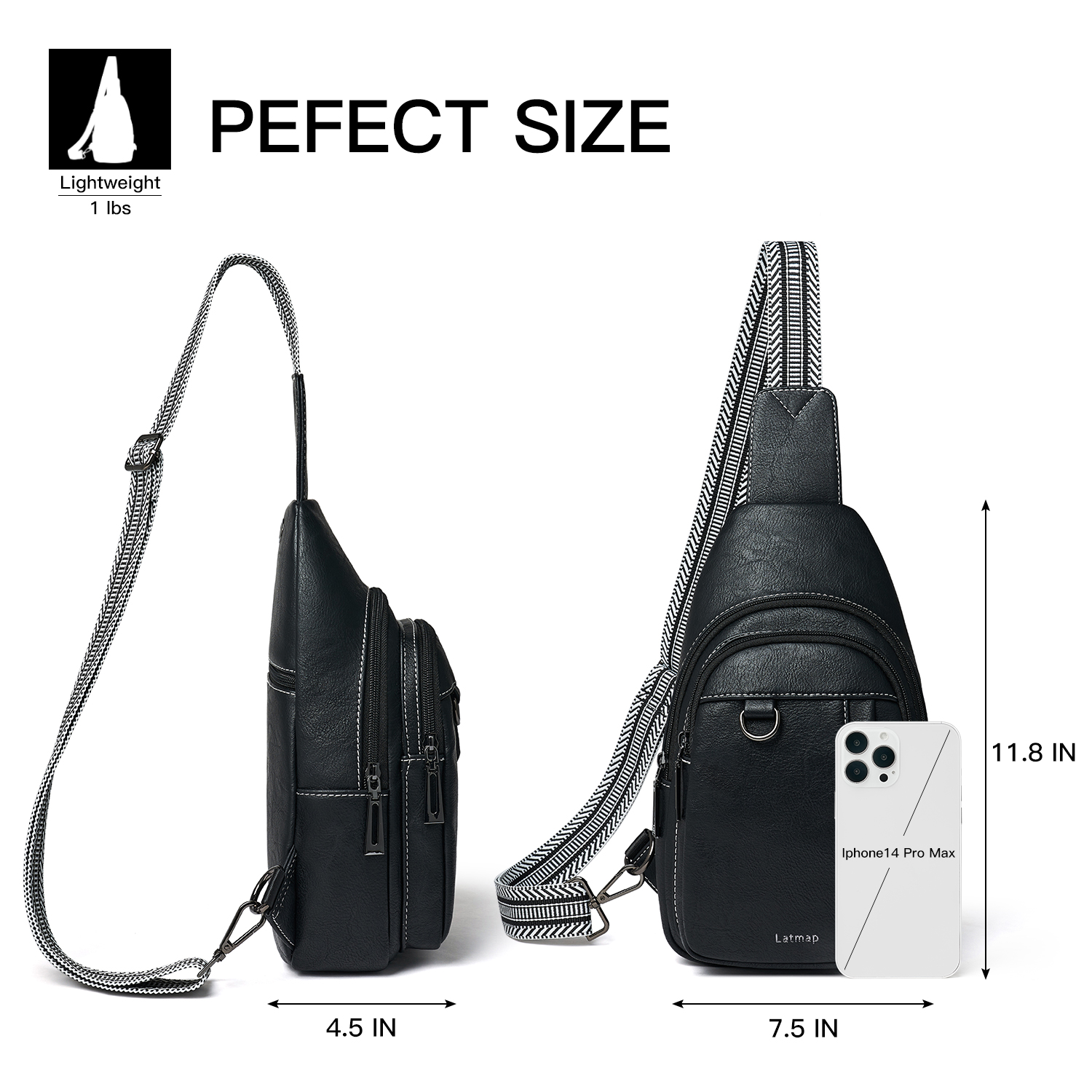 7L Sling Bag for Women & Men, Leather Anti-Theft Crossbody Backpack, Small Daypack Fanny Pack for Travel, Hiking, and Work
