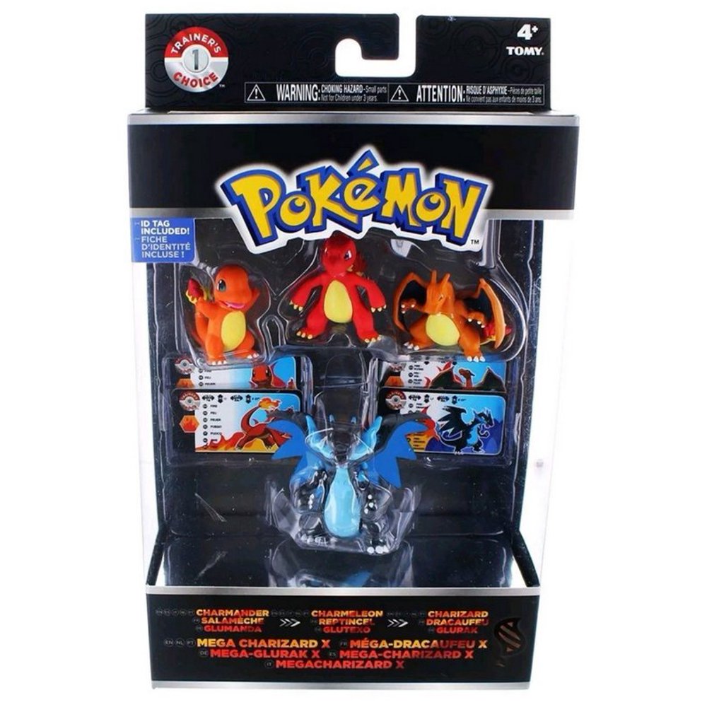 Pokemon Trainers Choice 4-Figure Gift Pack Charmander Charmeleon Charizard and Mega Charizard X ...