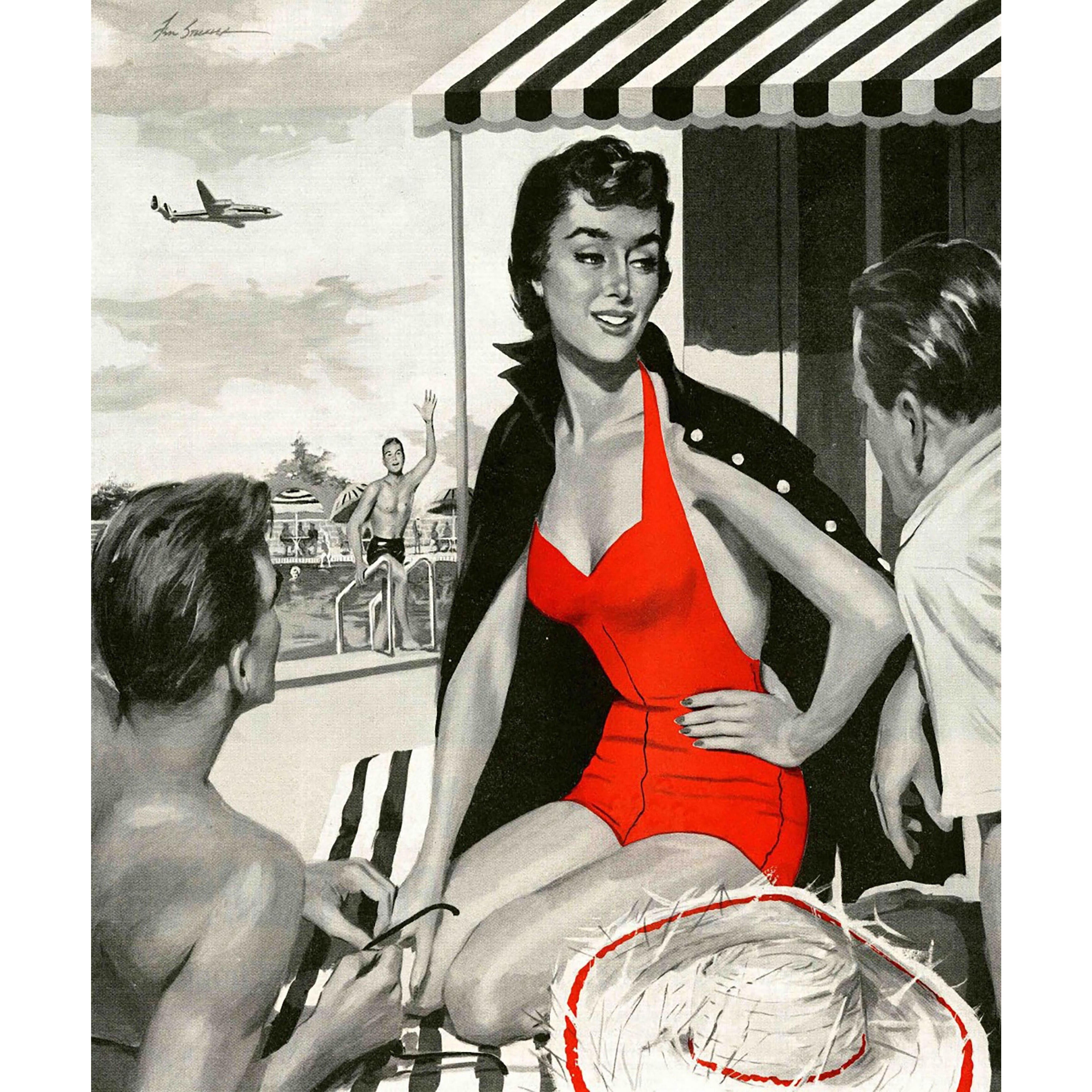 Marmont Hill "Red Hot Woman" Painting Print on Canvas