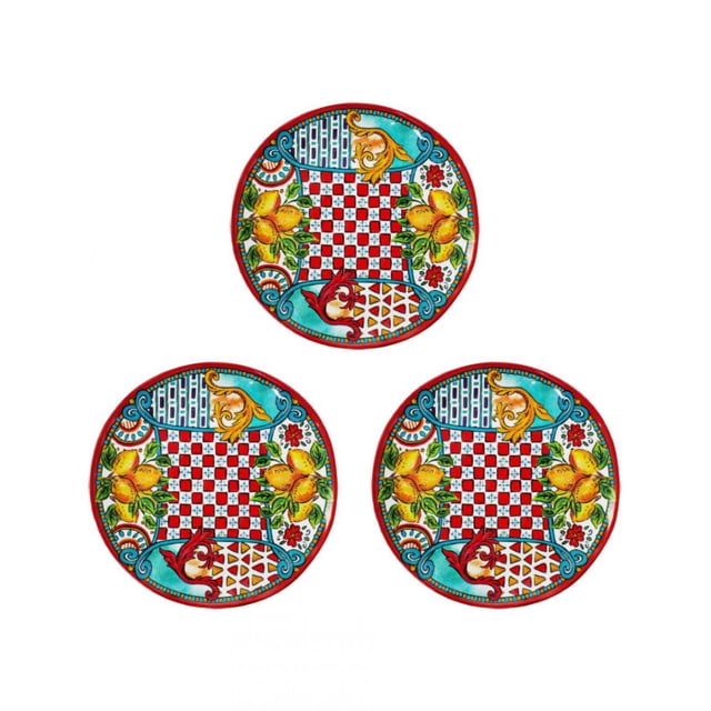Juego 2 Platos Galerias El Triunfo De Melamina Diseño Limones 28cm