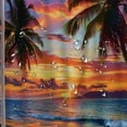 thumbnail image 5 of Orinice Ocean sunset shower curtain tropical sea beach clam tree sunset color sky nature scenery white window bathroom decorative fabric curtain with hook 69x72, 5 of 7