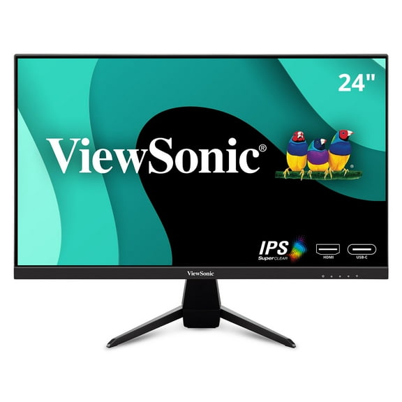 Pre-Owned ViewSonic VX2467U 24 Inch 1080p Monitor with 65W USB C, Ultra-Thin Bezels, HDMI, and VGA input