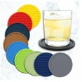 thumbnail image 2 of Silicone Drink Coasters, Cup Coaster for Drinks - Absorbs Moisture and Prevents Table Damage, Black Silicone Coaster with Non-Slip Bottom for Drinking Glasses, 1Pc, Anti-Skid Design(Black,3.9x3.9"), 2 of 8