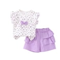 thumbnail image 3 of Rvasteizo Toddler Girl Outfits Floral Top Elastic Waist Shorts 0-4Years, 3 of 5