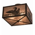 thumbnail image 5 of Meyda Tiffany 166367 Loon 3 Light 20" Wide Semi-Flush Square Ceiling Fixture - Bronze, 5 of 7