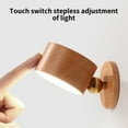 thumbnail image 6 of Gnmfd Wooden Magnetic LED Wall Sconce Rechargeable Stepless Dimming Touch Control Adjustable Wall Lamp Battery Powered Wireless Light for Bedroom Living Room Reading Corner, 6 of 9