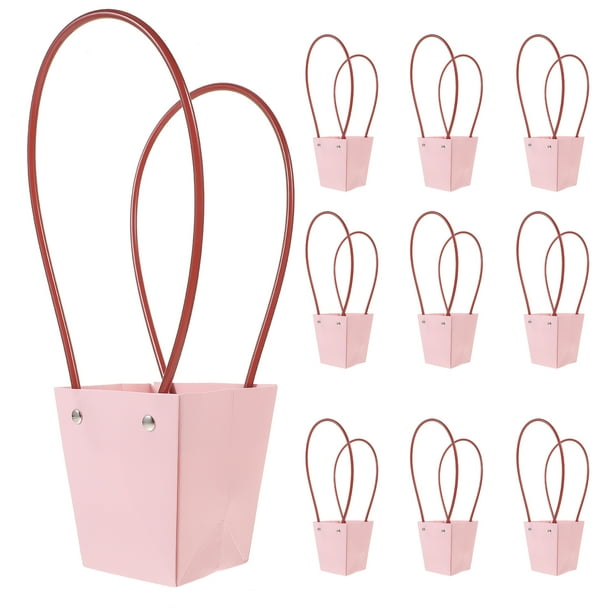 10 Uds. Bolsas de mano para ramo, bolsas para envolver flores, estuches florales, cestas de flores de papel
