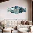 thumbnail image 2 of Elephant Stock Blue On Blue Wall Art - Horizontal Multi Panel Canvas - Living Room Wall Decor - Floral And Botanical Multi Panel - Blue And Gray Decor By Carol Robinson - 80" x 36", 2 of 8