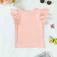 thumbnail image 3 of 7T Big Girls Clothes Big Girls Sleeveless T-shirt 7-8 Years Big Girls Solid Color Round Neckline Summer T-shirt Tops Pink, 3 of 6