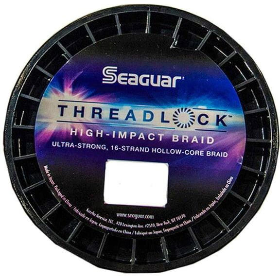 Seaguar Threadlock Fishing Line, 16 Strand Hollow Core Braid, High Visibility White, 80lbs, 600yds Break Strength/Length - 80S16W600