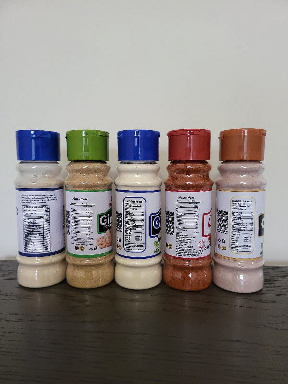 MONARCH 100% Ginger Powder- Garlic Powder- Chili Pepper Powder- Onion Powder (Red)- Onion Powder (White) Pack Of 5 Spices & Seasonings