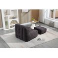 thumbnail image 3 of Modern Velvet Bean Bag Chair with Foot Stool, Soft Memory Foam Lazy Sofa Chair with Ottoman for Dorm, Bedroom, Living Room, Black, 3 of 9