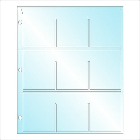 Pocket Protector - EnvyPak Platinum Series 9 Pocket Trading Card Page Protectors - 5 Hole Punched - 100 Per Pack - Made in the USA