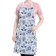 thumbnail image 5 of Pioneer Flower Floral Print Pattern Apron for Women and Men, Cotton Linen Waterproof with Pockets, Adjustable, 33x27 Inch for Kitchen, Gardening, BBQ, Salon, 5 of 6