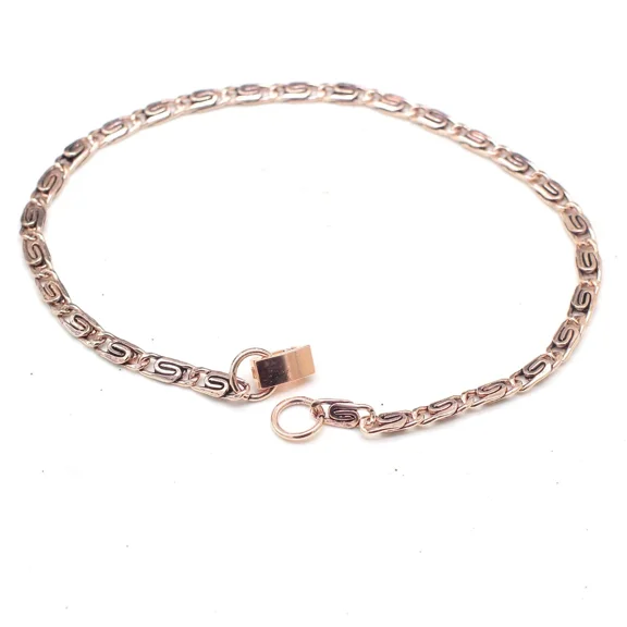 Pure Solid Copper Bracelet Arthritis Cuban Chain Curb Link Rider 2 mm Bracelet