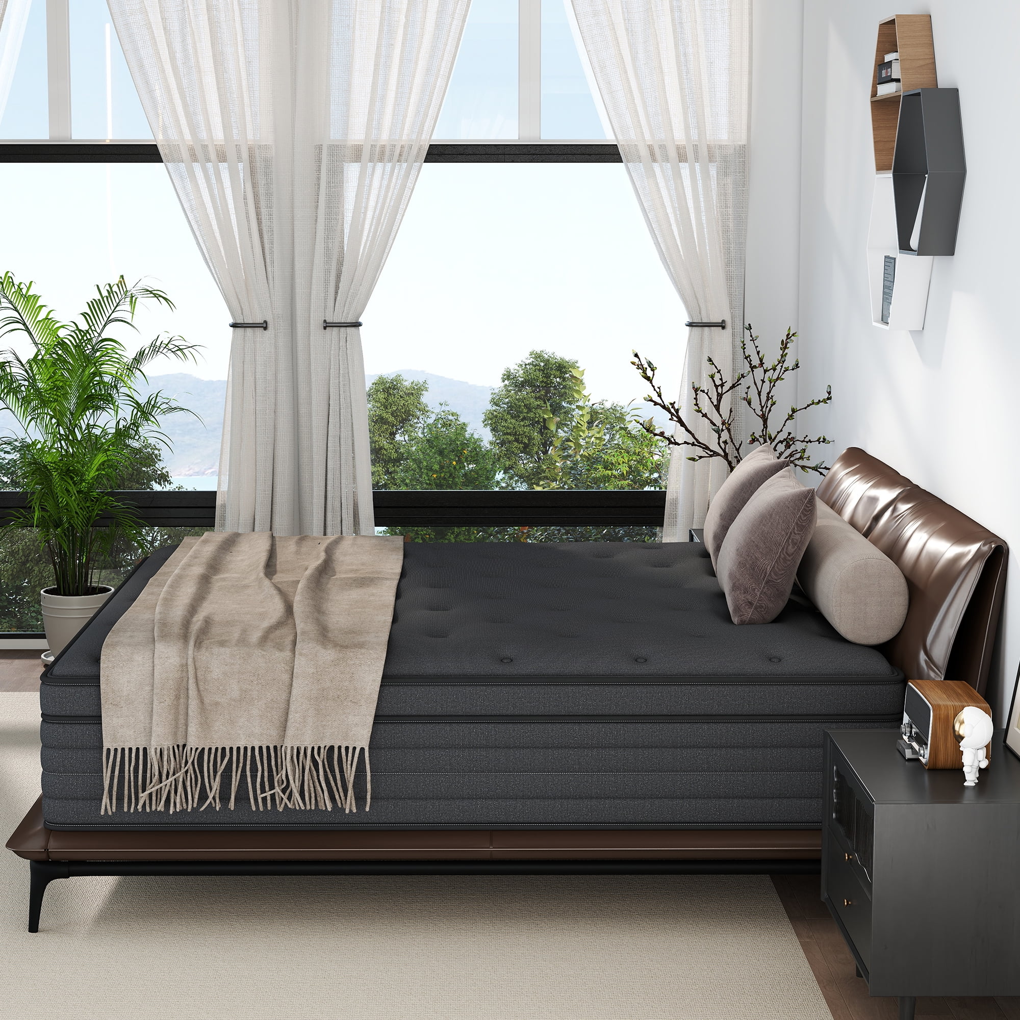 Yilicy Mattress 14 inch King Size, Gel Memory Foam Hybrid Mattress in a Box, Cozy Sleep
